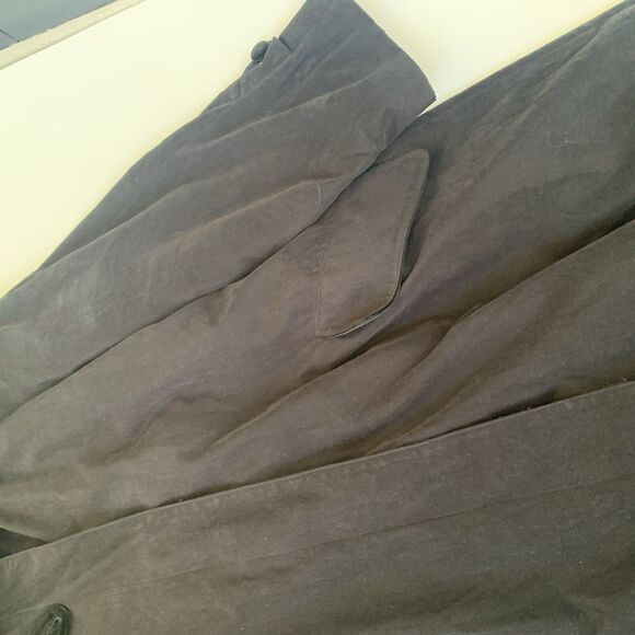 Anne Klein II Trench Coat Womens 10 Dark Brown/Black Long Wool Body Suede Collar - Picture 9 of 13